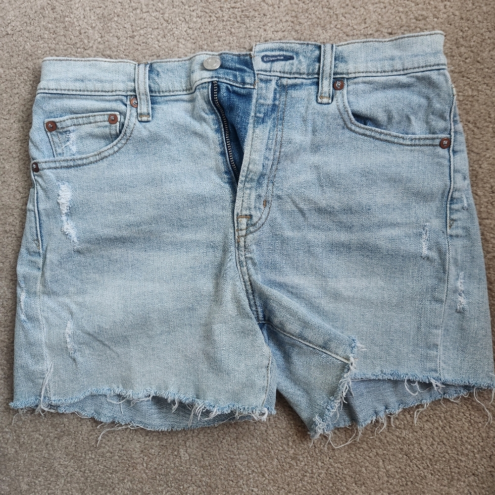 GAP Blue Jean Shorts Distressed Frayed Hem